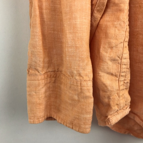 Banana Republic Orange Linen Button Down Shirt - Picture 8 of 12